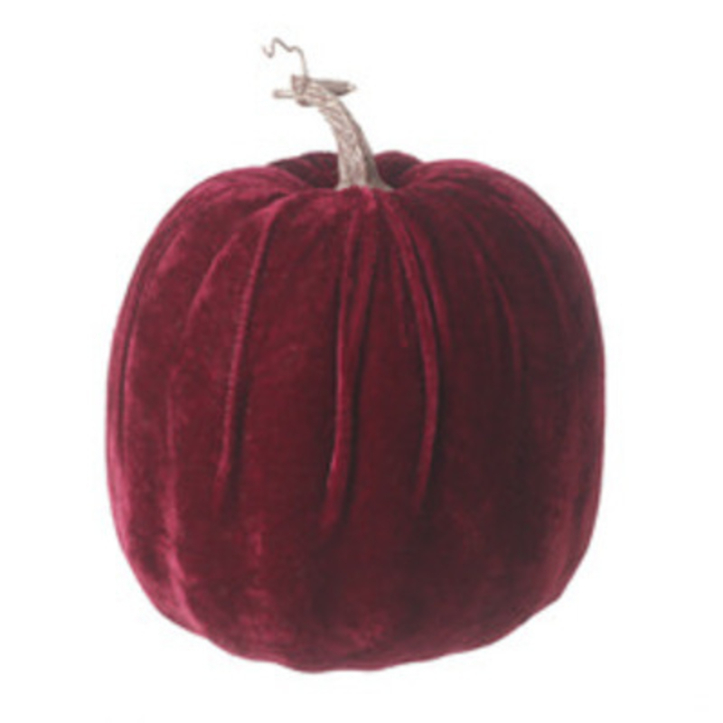 Add some luxury touches to your home with this large deep red velvet plush pumpkin which creates a luxury Halloween or autumnal scheme. Size: 17 x 17 x 23 cm. Also available in other colours.